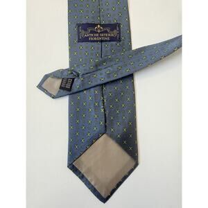 Antiche Seterie Fiorentine Italian Silk Tie Blue Geometric Floral Luxury
